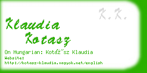 klaudia kotasz business card